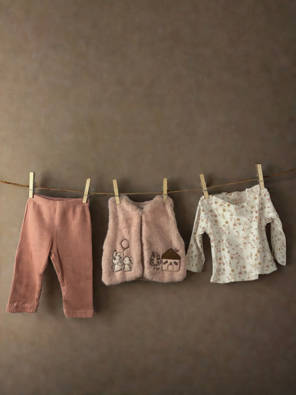 Сет от 3 части с пухен елек Little House